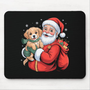 Dogs Golden Retriever Puppy Santa Christmas Funny Mouse Mat