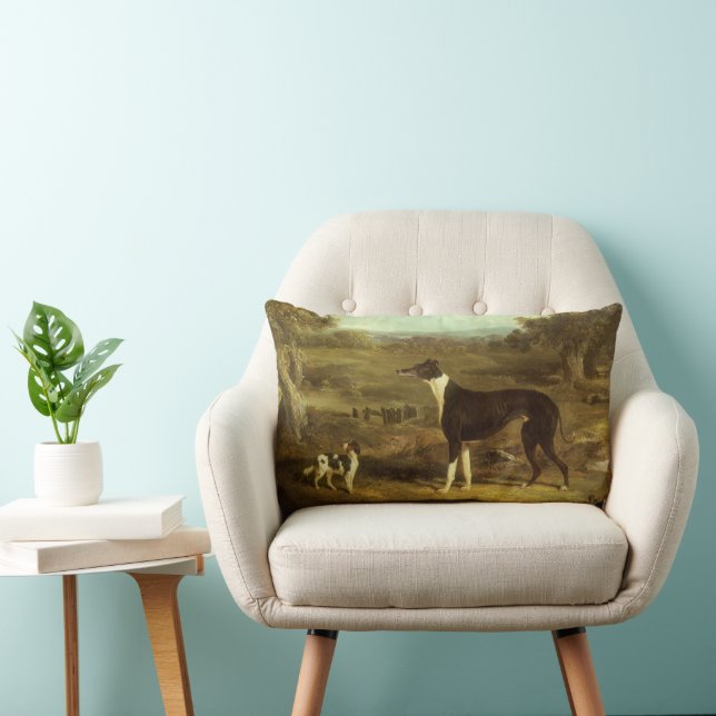 Dogs, Greyhound and Spaniel, Doctor Fop by Herring Lumbar Cushion (Chair)