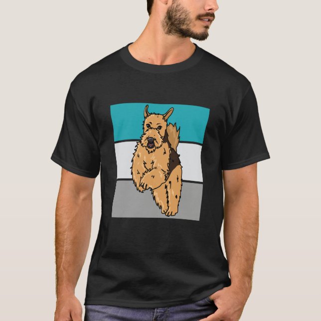 Dogs Guys Who Loves Airedale Terrier T-Shirt (Front)