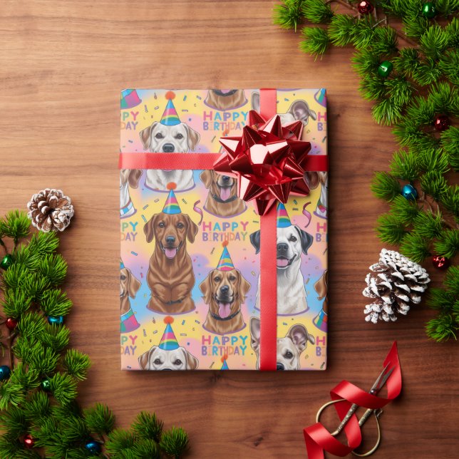 Dogs Happy Birthday Wrapping Paper (Holiday Gift)