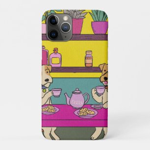 Dogs having afternoon tea iPhone 11 pro case