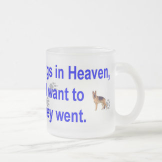 dogs heaven frosted glass coffee mug