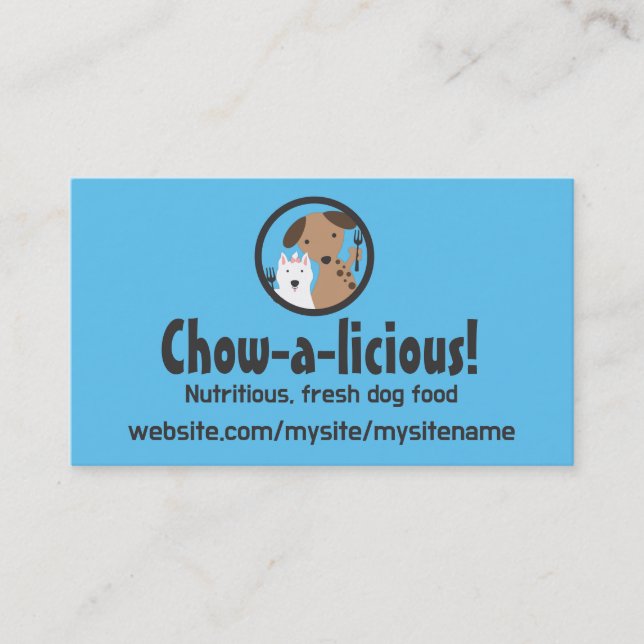 dogs homemade pet food chef business cards (Front)