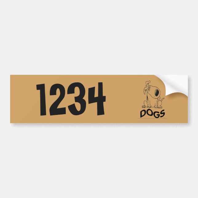 Dogs House Numbers Bumper Sticker (Front)