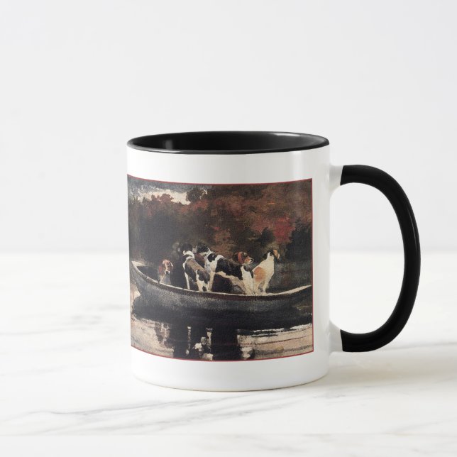 Dogs in a Boat  by Winslow Homer Mug (Right)