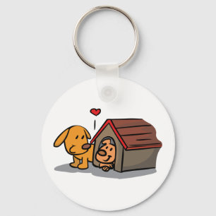 Dogs In A Dog House Keychain