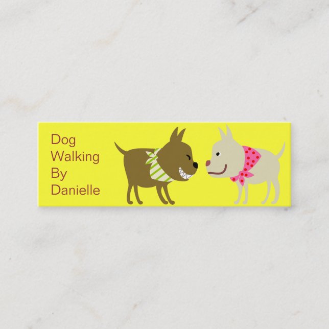 Dogs in Bandanna- Pet Care Business Mini Business Card (Front)