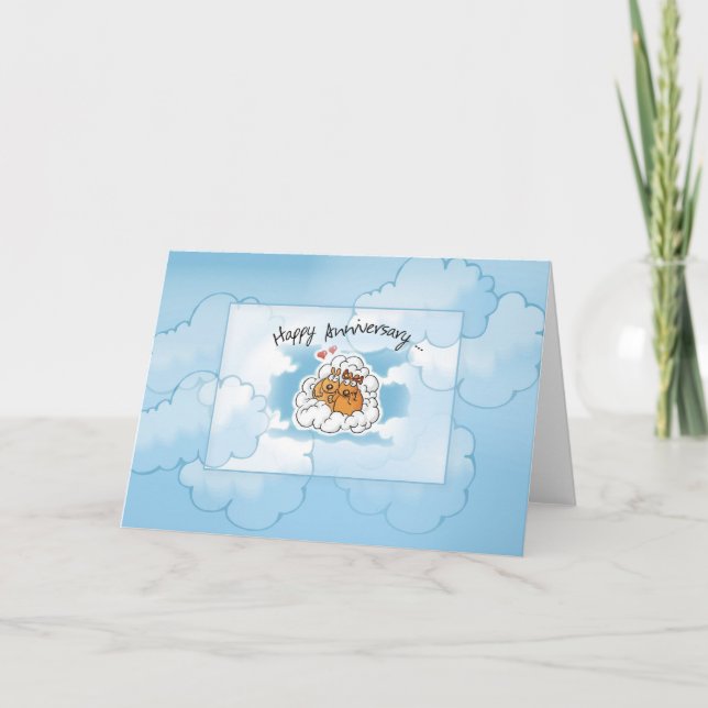 Dogs in Clouds Anniversary Card (Front)