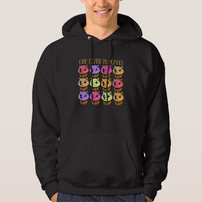 DOGS IN CUPCAKE ONE DOZEN PUP CAKES PUPPY CAKES HOODIE (Front)