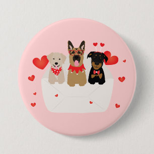 Dogs In Envelope Love 7.5 Cm Round Badge