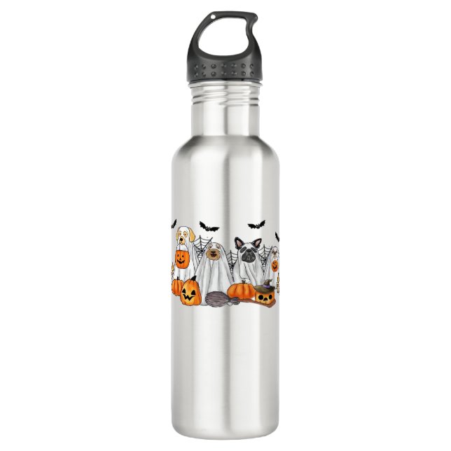 Dogs in Ghost Costumes Halloween Classic T-Shirt 710 Ml Water Bottle (Front)