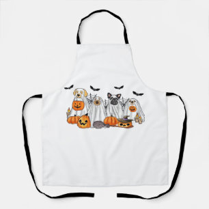 Dogs in Ghost Costumes Halloween Classic T-Shirt Apron