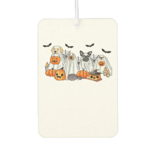 Dogs in Ghost Costumes Halloween Classic T-Shirt Car Air Freshener
