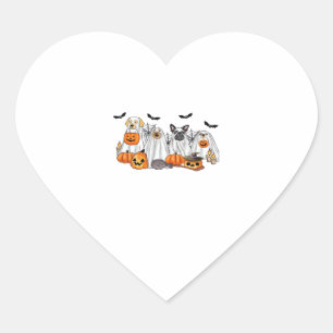 Dogs in Ghost Costumes Halloween Classic T-Shirt Heart Sticker