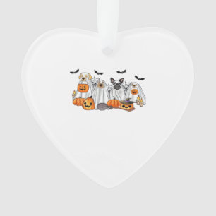 Dogs in Ghost Costumes Halloween Classic T-Shirt Ornament