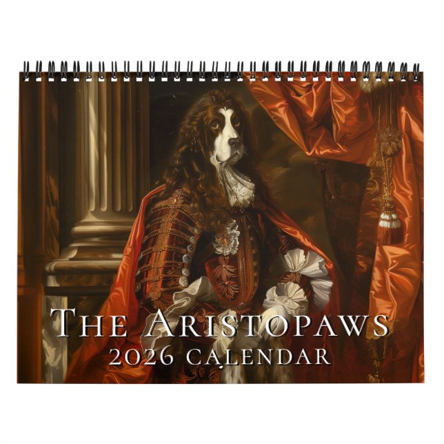 Dogs in Historical Costumes 2026 Wall Calendar (Cover)
