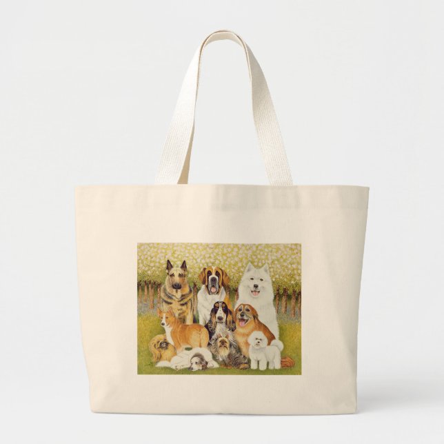 Dogs in May Large Tote Bag (Front)