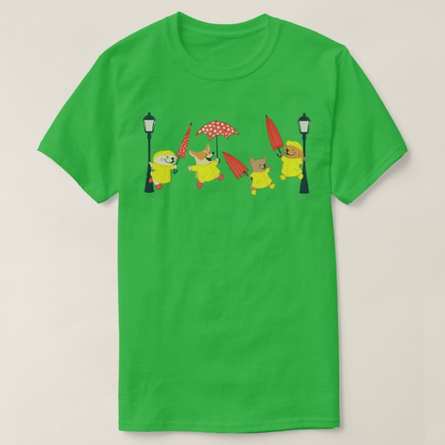 Dogs in Raincoats T-Shirt (Design Front)