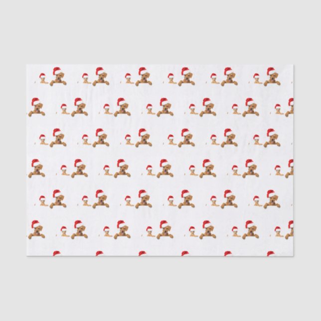 DOGS IN Santa hats Tissue Paper (Front)