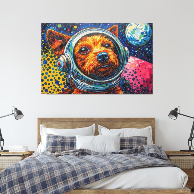 DOGS IN SPACE-16 CANVAS PRINT (Insitu(Bedroom))