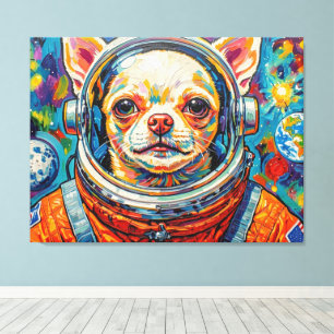 DOGS IN SPACE-CHIHUAHUA 3 CANVAS PRINT