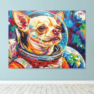 DOGS IN SPACE-CHIHUAHUA 4 CANVAS PRINT
