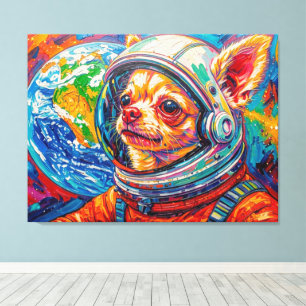 DOGS IN SPACE-CHIHUAHUA 6 CANVAS PRINT