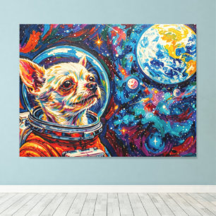 DOGS IN SPACE-CHIHUAHUA 7 CANVAS PRINT