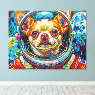 DOGS IN SPACE-CHIHUAHUA 9 CANVAS PRINT