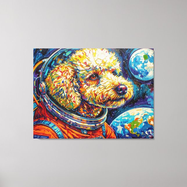 DOGS IN SPACE-POODLE 4 CANVAS PRINT (Front)