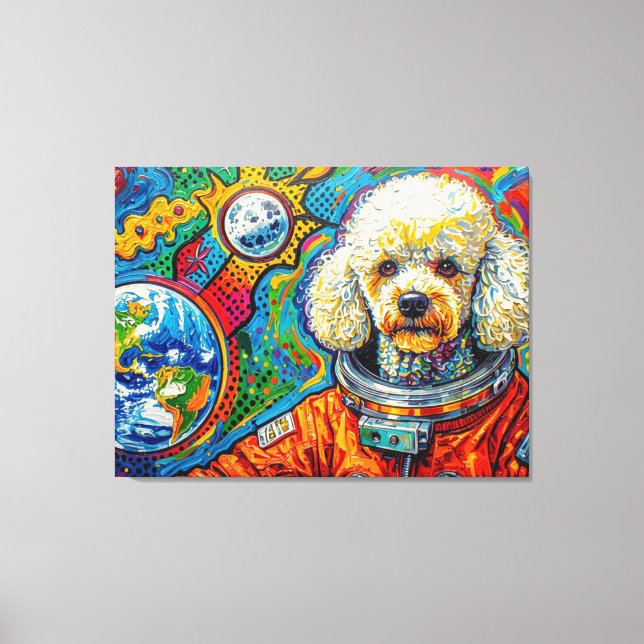 DOGS IN SPACE-POODLE 5 CANVAS PRINT (Front)