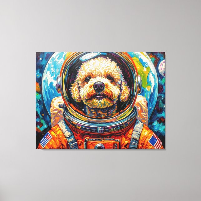 DOGS IN SPACE-POODLE 8 CANVAS PRINT (Front)