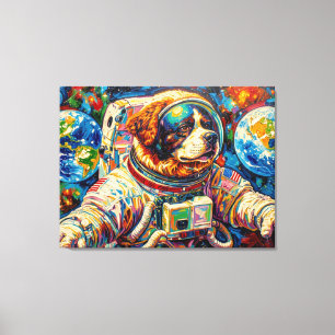DOGS IN SPACE-ST BERNARD CANVAS PRINT