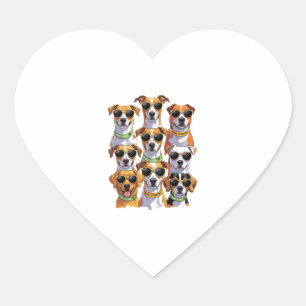 Dogs in sunglasses Paws Hydrated Heart Sticker