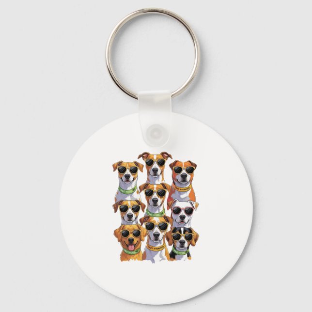 Dogs in sunglasses Paws Hydrated Key Ring (Front)