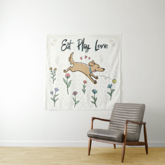 Dogs in the Garden II | Eat Play Love Tapestry