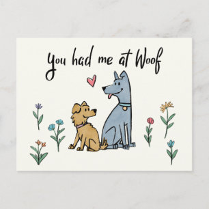 Dogs in the Garden III   You Had Me At Woof Postcard