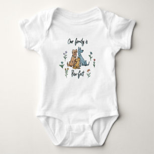 Dogs in the Garden IV Our Family Is Paw-fect Baby Bodysuit