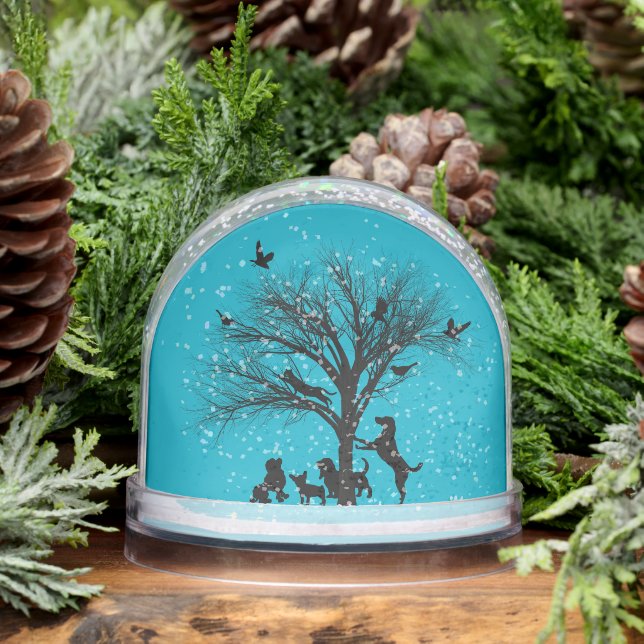 Dogs In the Park Snow Globe (Winter)