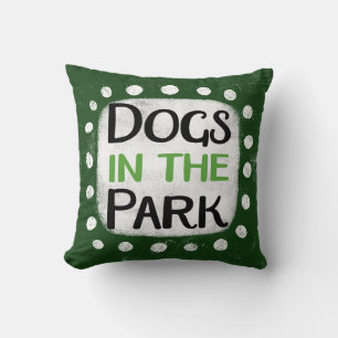Dogs In The Park Throw Pillow