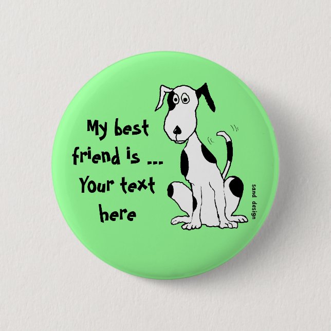 Dogs laugh with their tails! ... button (Front)