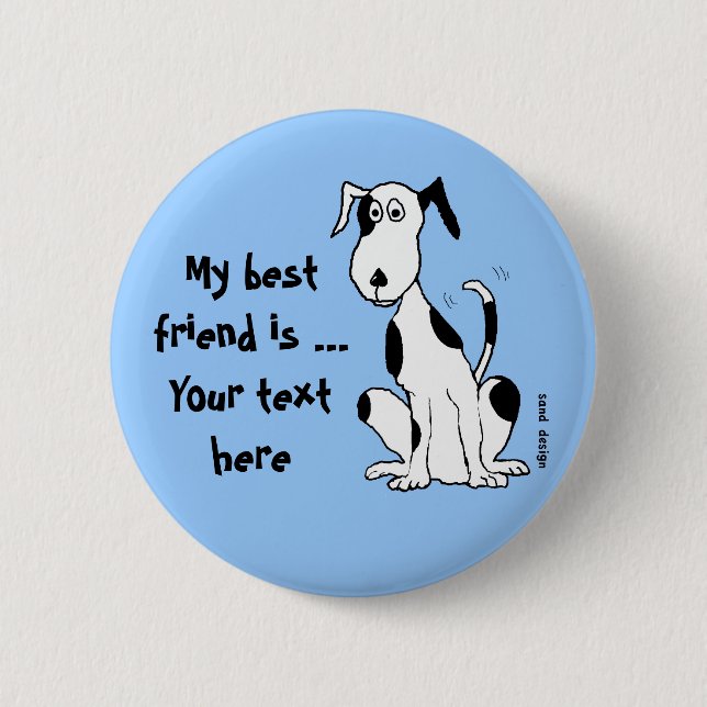 Dogs laugh with their tails! ... button (Front)