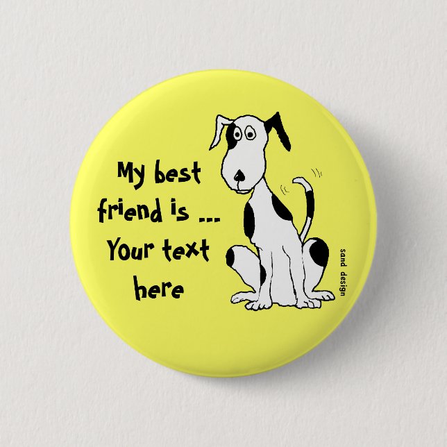 Dogs laugh with their tails! ... button (Front)