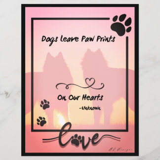 Dogs Leave Paw Prints On Our Hearts Paper