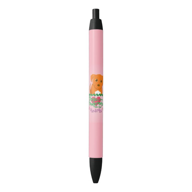 Dogs Leave Pawprints Black Ink Pen (Front Vertical)