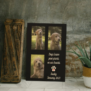 Dogs Leave Pawprints   Dog Memorial Photo Collage Canvas Print