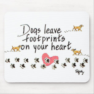 Dogs Leave Pawprints on our Hearts w/name  Mouse P Mouse Mat