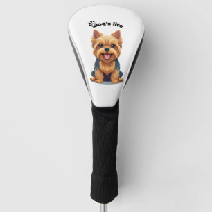 Dog's Life Fun Yorkshire Terrier Illustration Golf Head Cover