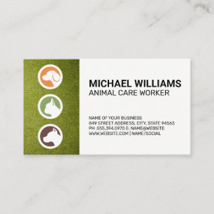 Dogs Logo Turf Animal Service Business Card