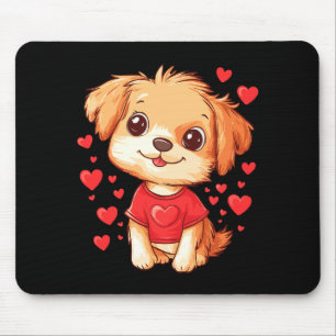 Dogs Lover Heart Girls Puppy Valentine’s Day Women Mouse Mat